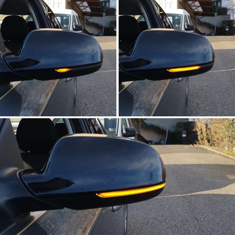 1 Pair For Audi A4 B8 Car Dynamic LED Turn Signal Light Rearview Mirror Flasher Water Blinker (Tr...