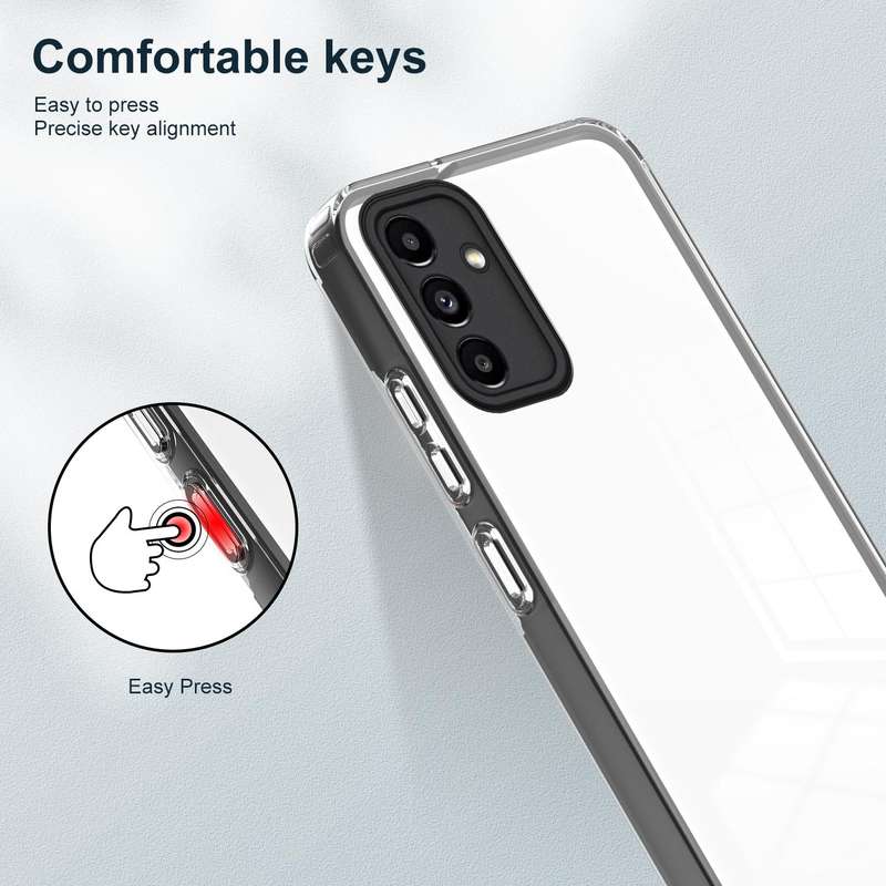 For Samsung Galaxy A13 5G 3 in 1 Clear TPU Color PC Frame Phone Case(Black)