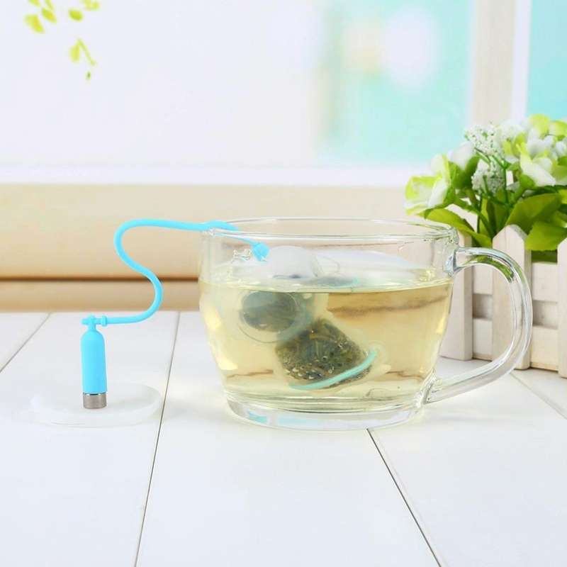 Creative Diver Shape Tea Strainer Filter Silicone Teabags(Orange)