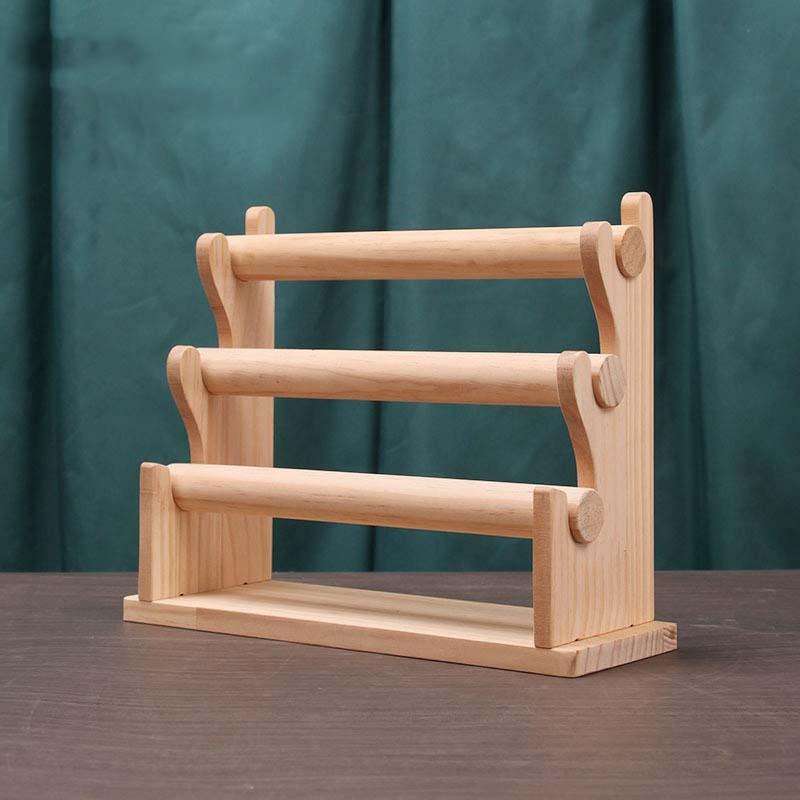 Solid Wood Detachable Jewelry Display Stand Watch Bangle Bracelet Storage Display Rack, Style: Th...