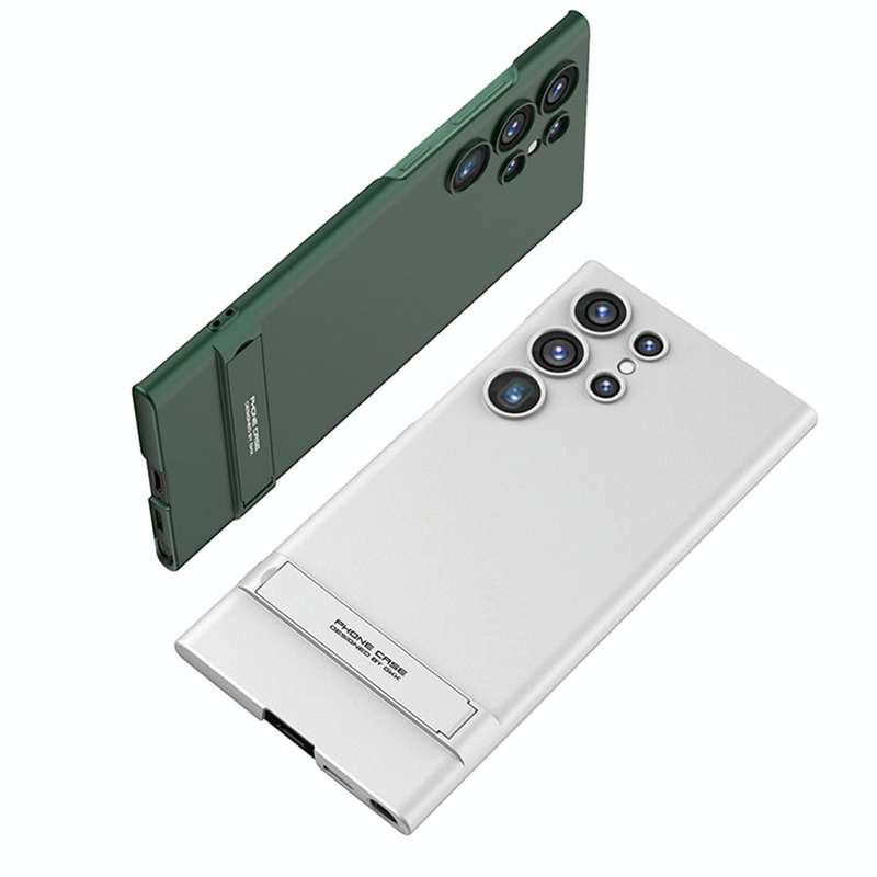 For Samsung Galaxy S23 Ultra 5G GKK Triumph Ultra Thin Full Coverage Phone Case with Stand(Black)