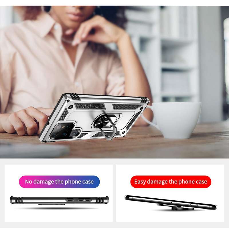 For Samaung Galaxy S22 Ultra 5G Shockproof TPU + PC Protective Case with 360 Degree Rotating Hold...