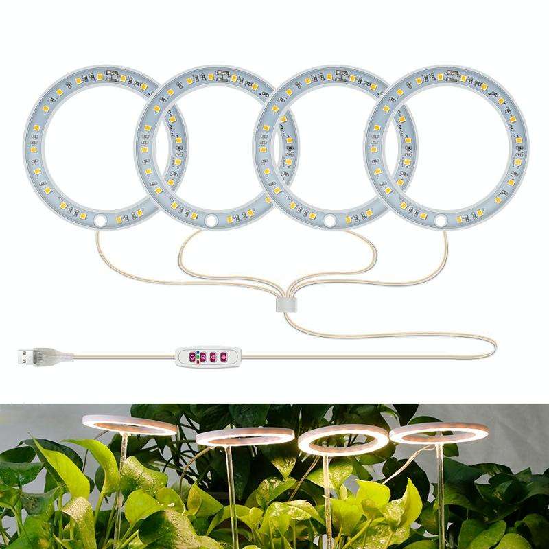 LED Plant Growth Lamp Full Spectroscopy Intelligent Timing Indoor Fill Light Ring Plant Lamp, Pow...