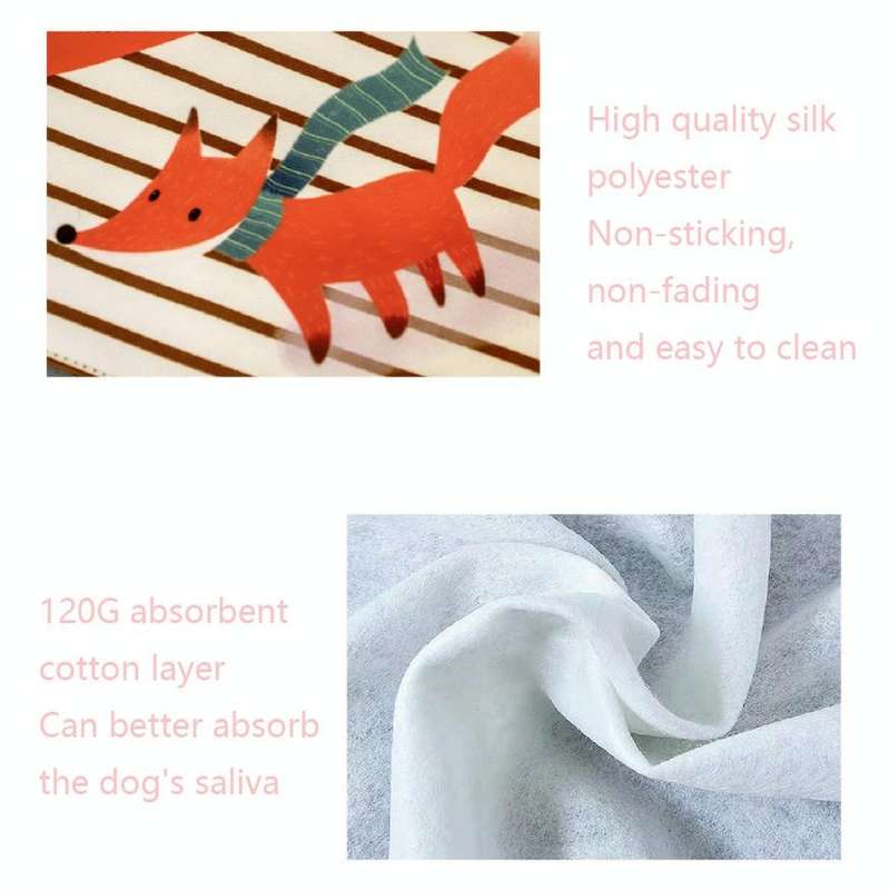 Pet Triangle Towel Three-layer Thickened Waterproof Saliva Towel, Size: S(Yellow Green)