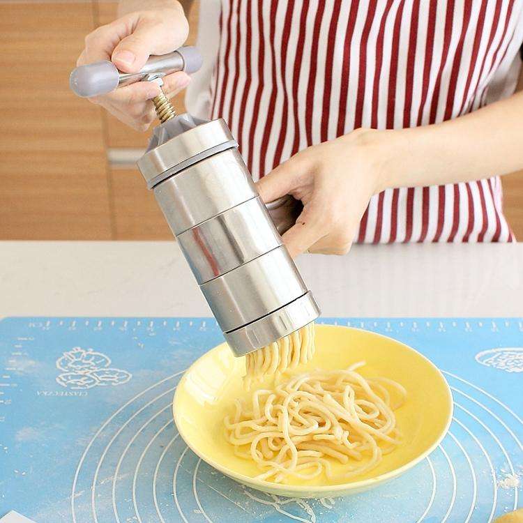 Household Stainless Steel Manual Pasta Machine Hand Pressure Noodle Machine Noodle Maker with 5 M...