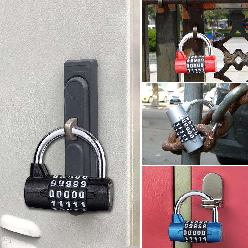 Large 5 Digit Combination Gym Cabinets Password Lock Tool Box Door Padlock(Silver)
