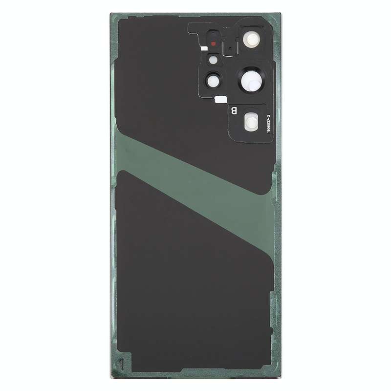 For Samsung Galaxy S23 Ultra SM-S918 Glass Battery Back Cover with Camera Lens Cover(Black)