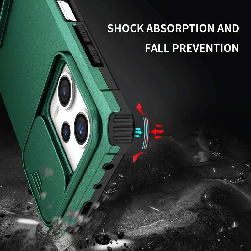 For Xiaomi Redmi Note 12 Pro 5G / Poco X5 Pro Stereoscopic Holder Sliding Camshield Phone Case(Gr...