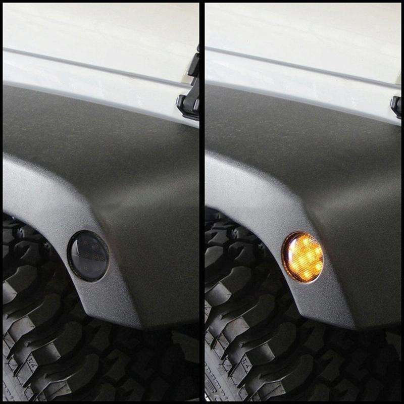 2 PCS 8W DC 12V Car SUV Refit LED Wheel Eyebrow Turn Signal for Jeep Wrangler JK 07-17, Specifica...
