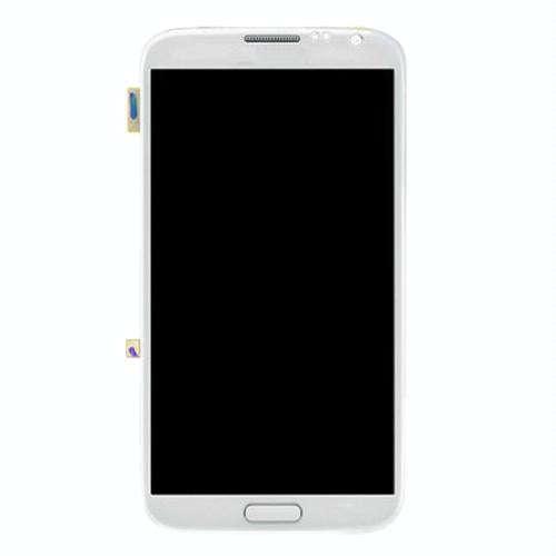 Original LCD Display + Touch Panel with Frame for Galaxy Note II / N7100(White)