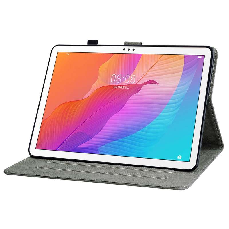 For Huawei MatePad T 10s/Enjoy Tablet 2 Tiger Pattern PU Tablet Case(Dark Green)