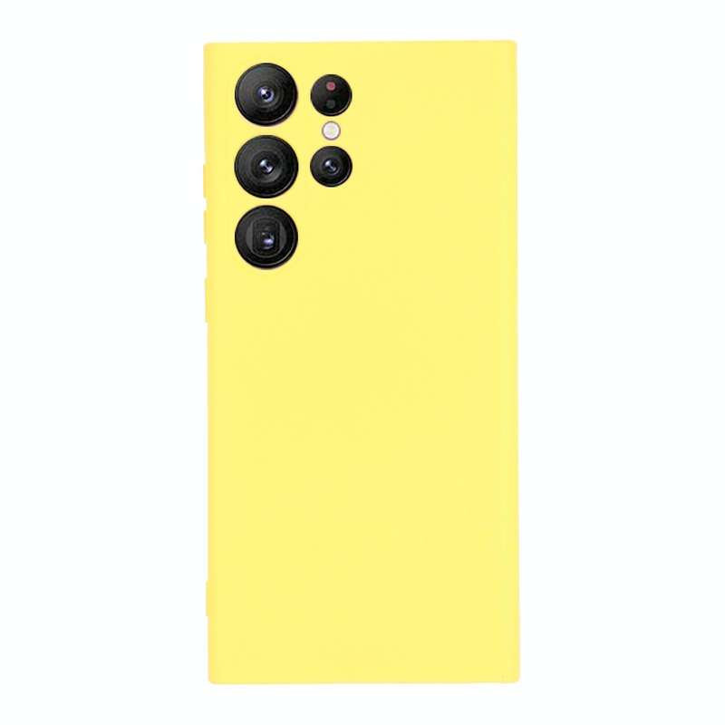 For Samsung Galaxy S23 Ultra 5G Pure Color Liquid Silicone Shockproof Full Coverage Phone Case(Ye...