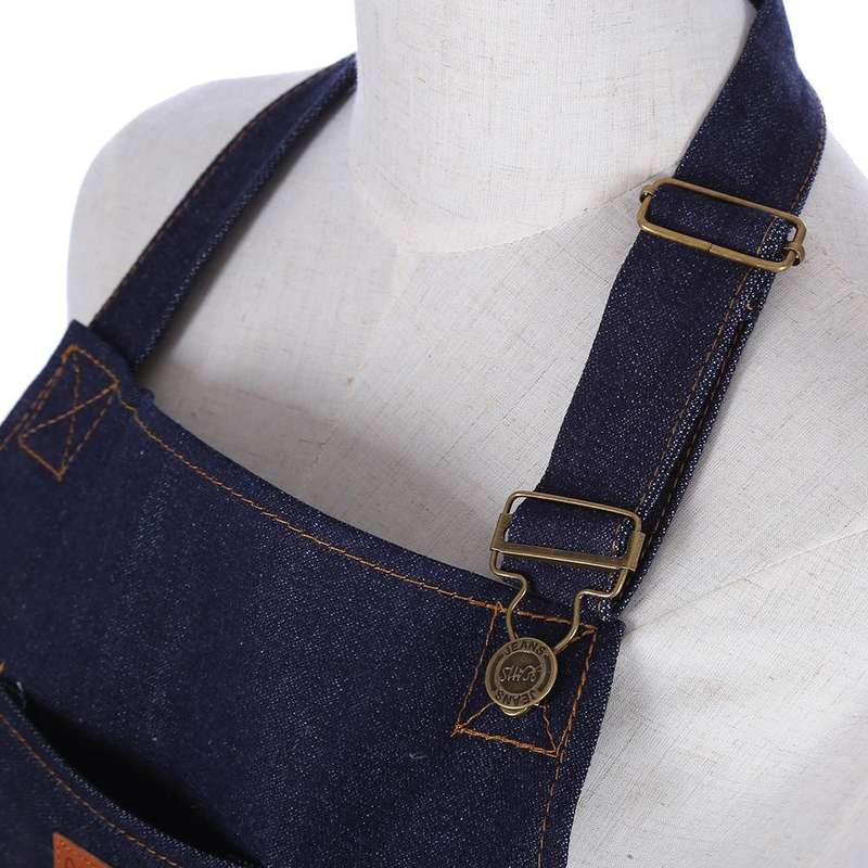 Halter Adjustable Denim Apron(Navy)