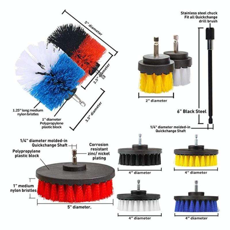 31pcs/set Electric Drill Brush Kitchen Bathroom Wall Cleaning Set(Yellow)