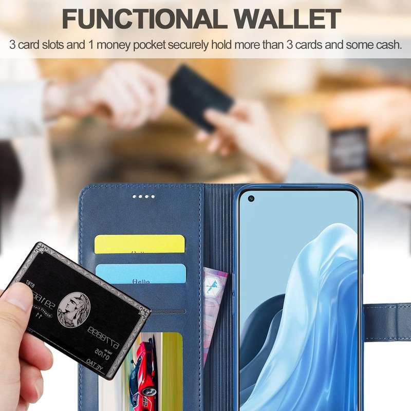 For OPPO A77 5G / A97 5G / Realme V23 LC.IMEEKE Calf Texture Leather Phone Case(Blue)