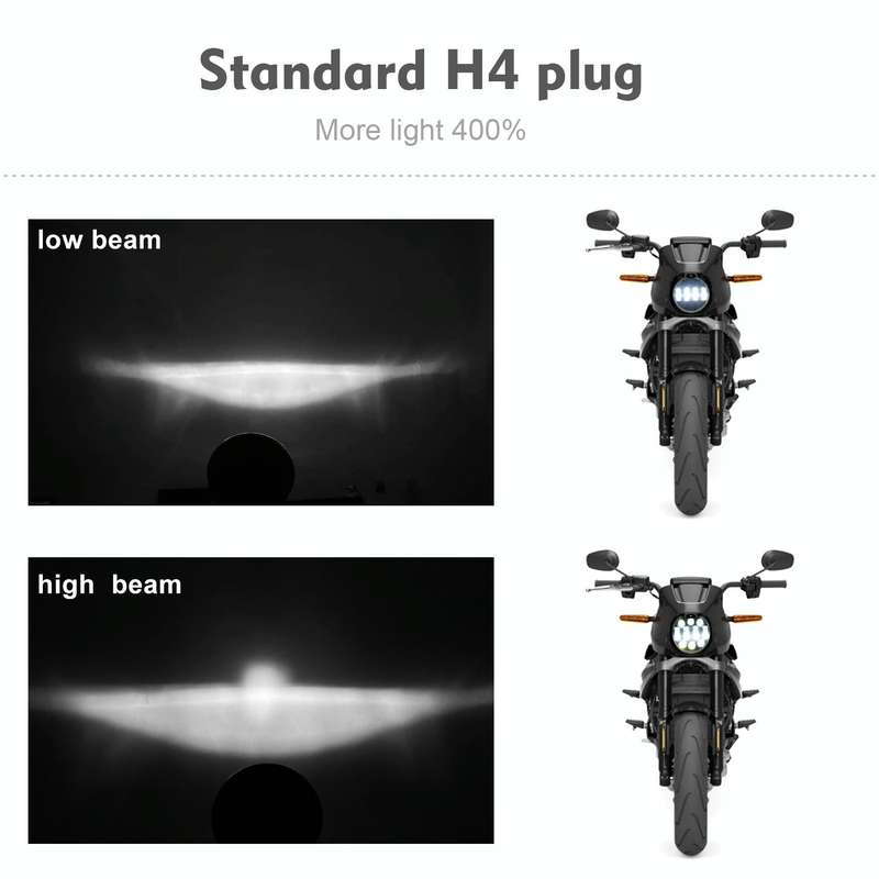 EagleVision DC9-30V 35W 6000K 4000LM 5.75 inch Round Motorcycle 6LEDs Headlight with Angel Eye fo...