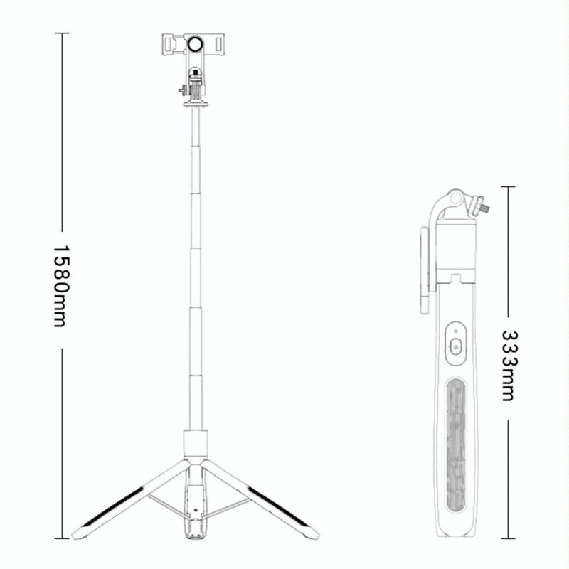 Yesido SF13 Retractable Extended Bluetooth Tripod Phone Live Streaming Selfie Stand(Black)