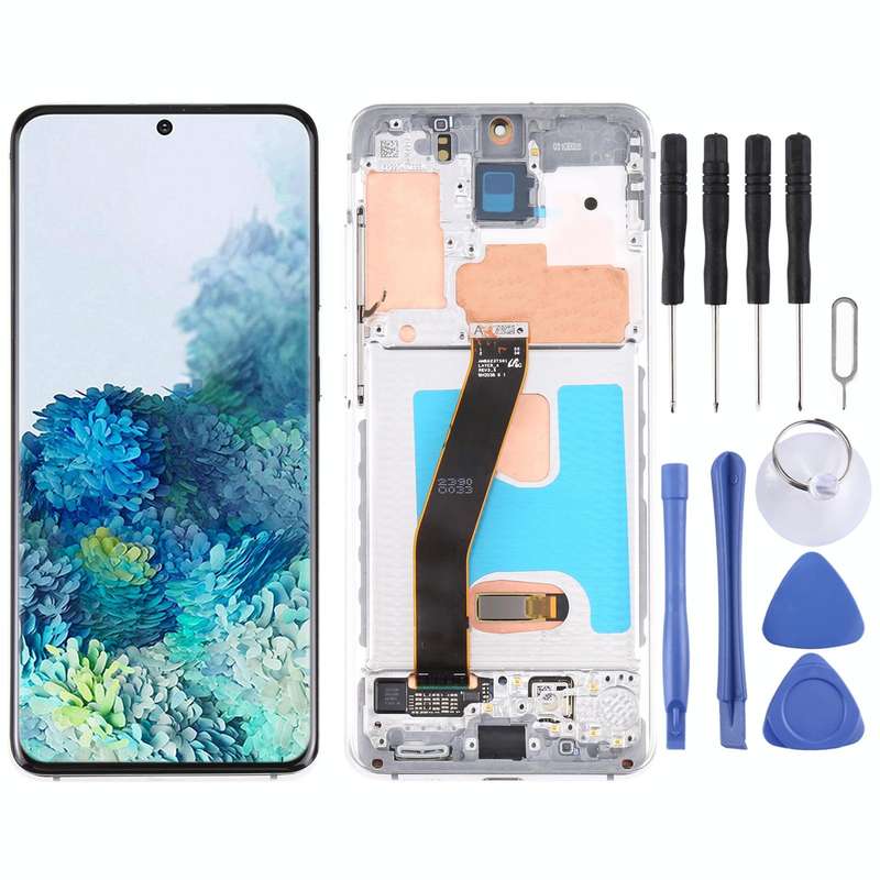 Original Dynamic AMOLED Material LCD Screen and Digitizer Full Assembly with Frame for Samsung Ga...