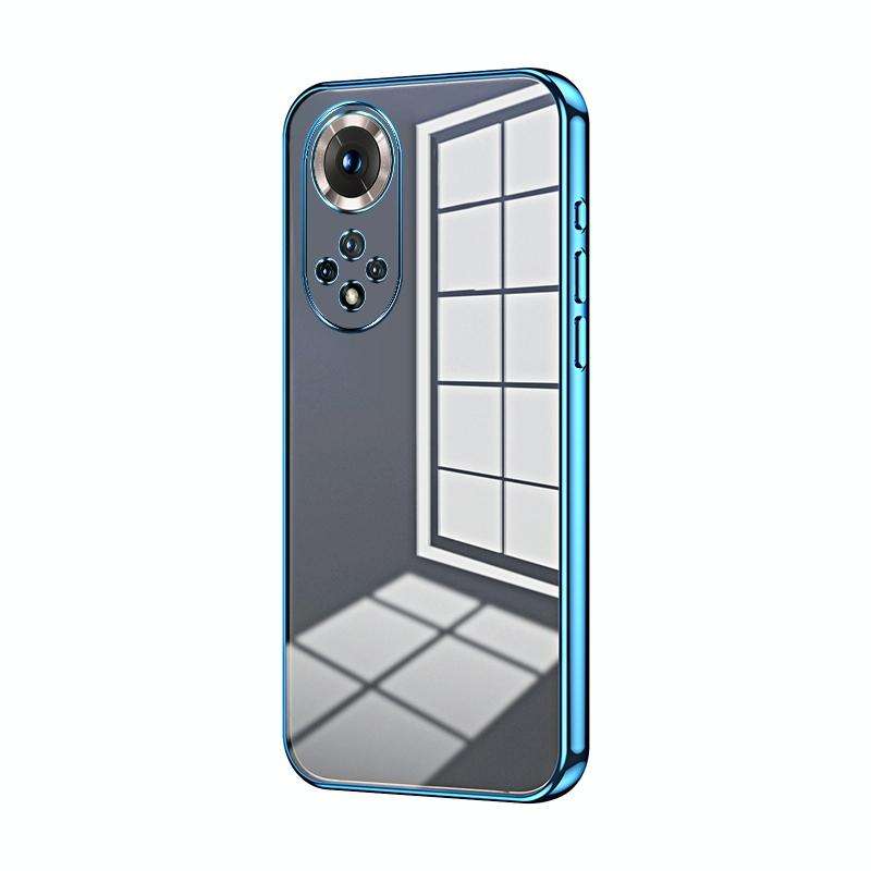 For Honor 50 / Huawei nova 9 Transparent Plating Fine Hole Phone Case(Blue)