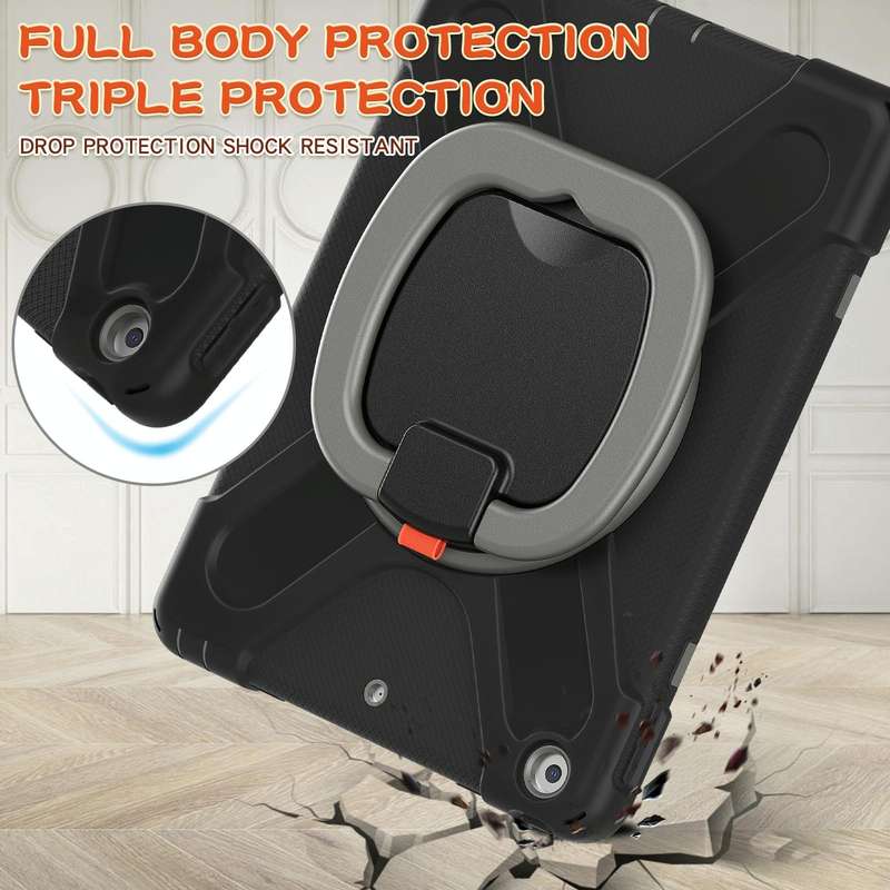 For Apple iPad 10.2 2021 / 2020 / 2019 Contrast Color Silicone + PC Protective Case with Holder &...