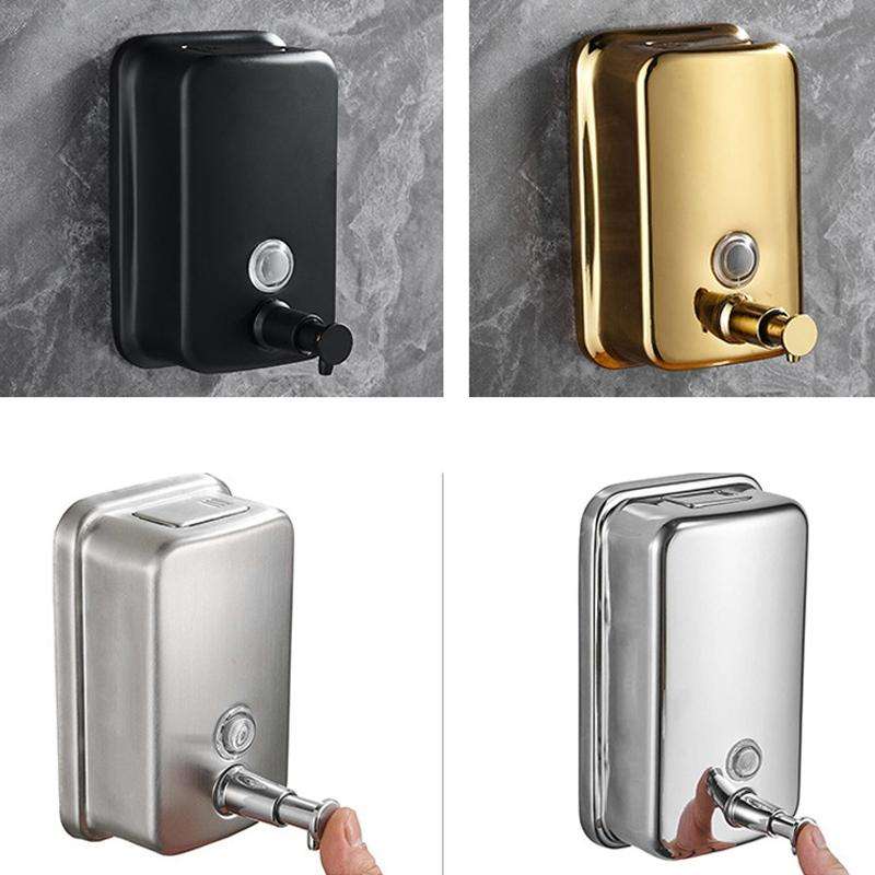 304 Stainless Steel Bathroom Soap Dispenser Simple Hotel Home Wall Mounted Manual Shower Fluid Bo...