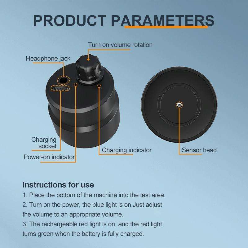 01 High Strength Pipe Leak Listen Detector(Black)