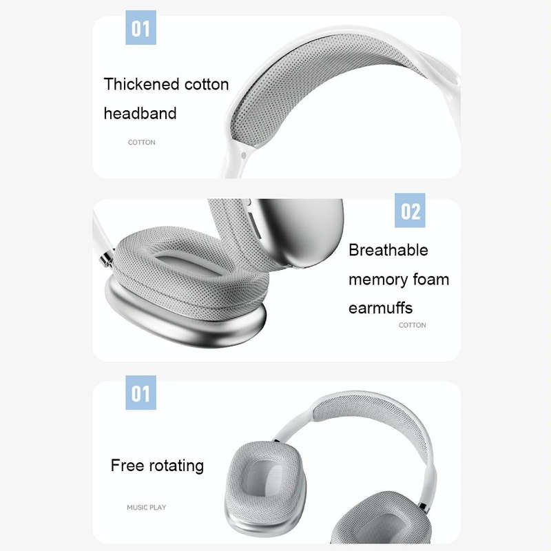 P9 Pro Max HiFi Sound Effect Noise Reduction Wireless Bluetooth Headset(Black)