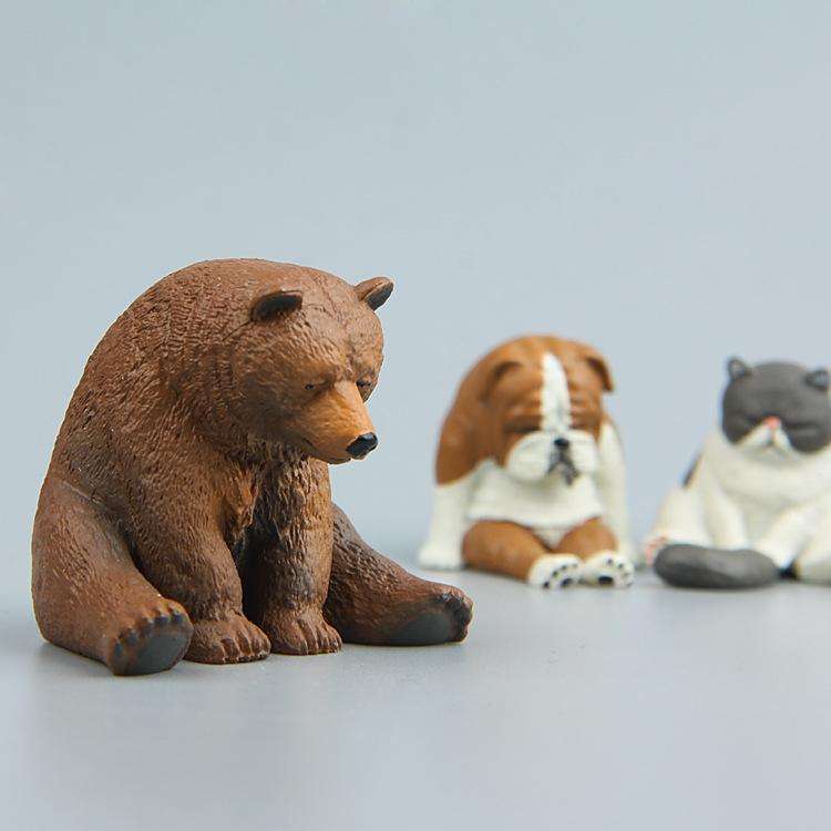 Warm Series Sitting Sleepy Zoo Figure Fridge Magnets(Brown Bear)