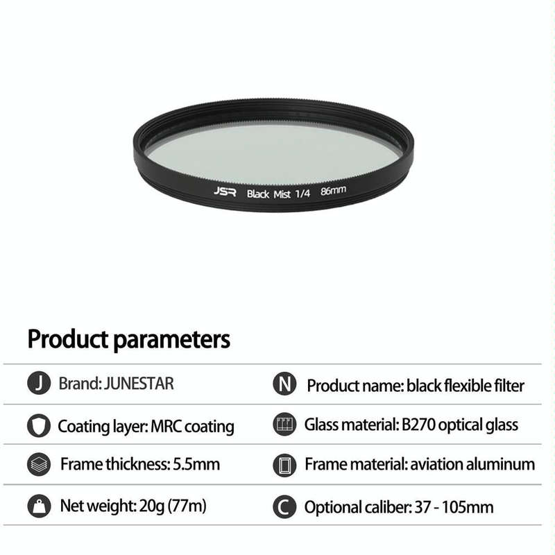 JSR Black Mist Filter Camera Lens Filter, Size:49mm(1/4 Filter)