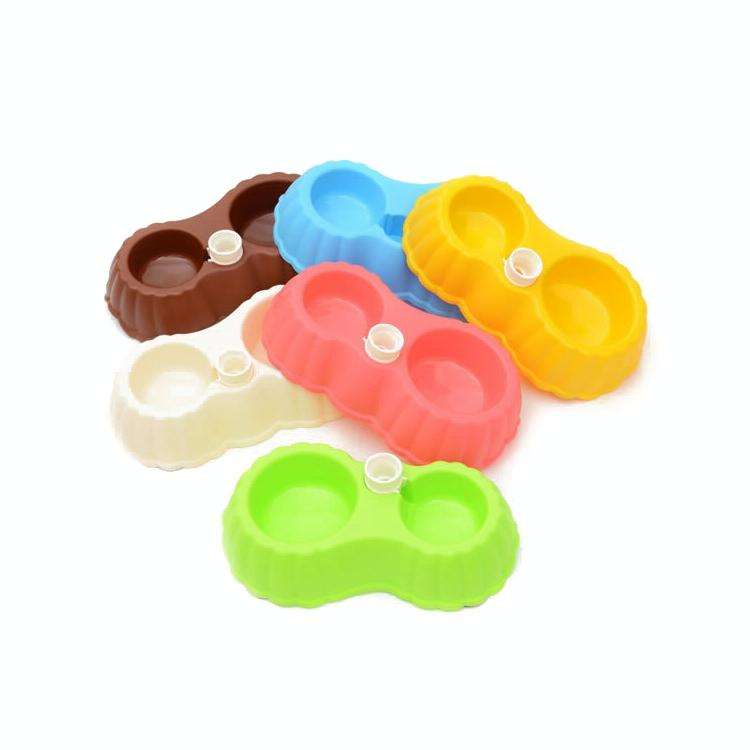 Pumpkin Shape Dog Cat Food Dish + Drinking Water Double Bowls with Automatic Water Dispenser, Siz...