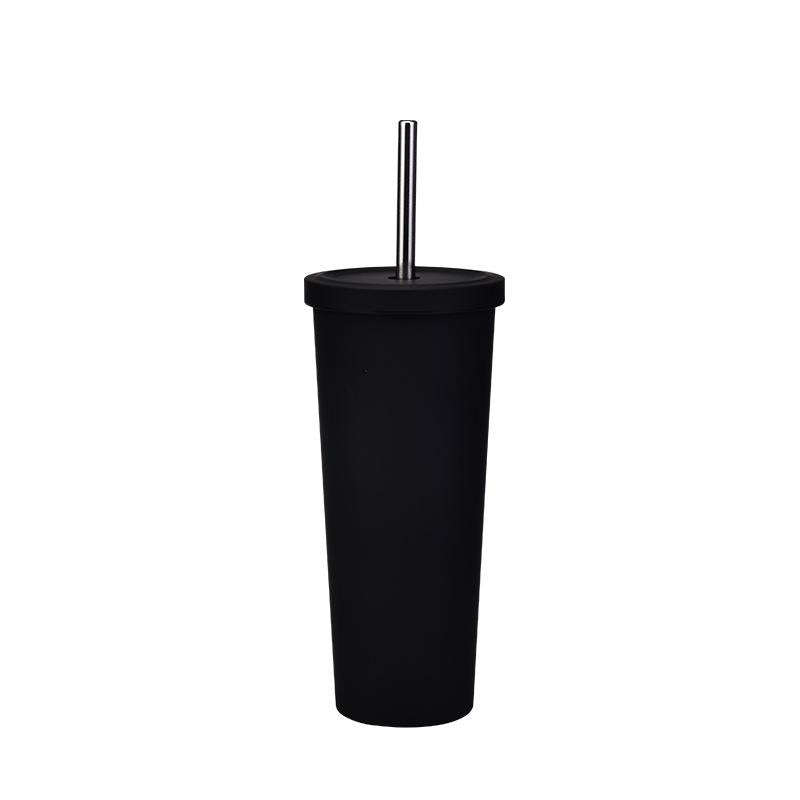 700ml Large Capacity Double Stainless Steel Straw Cup Vacuum Outdoor 304 Insulation Cup Car Water...