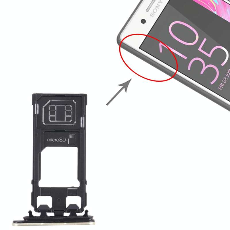 SIM Card Tray + Micro SD Card Tray for Sony Xperia X Performance (Gold)