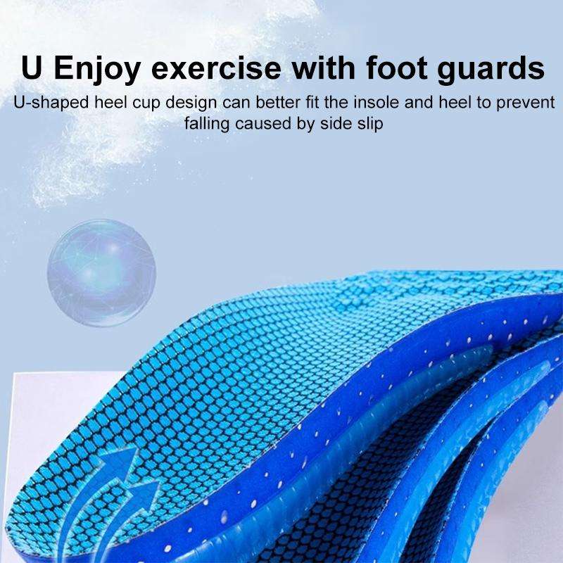 Men Shock Absorbing Sweat Absorbing Breathable Sports Insoles, Size:45-46