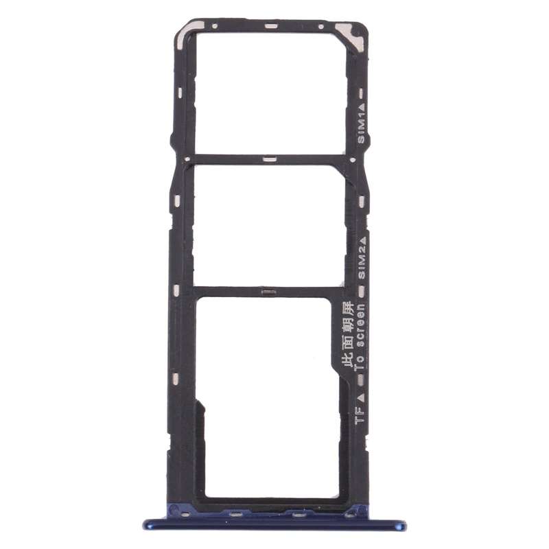 SIM Card Tray + SIM Card Tray + Micro SD Card Tray for Huawei Y6 Prime (2018) (Blue)