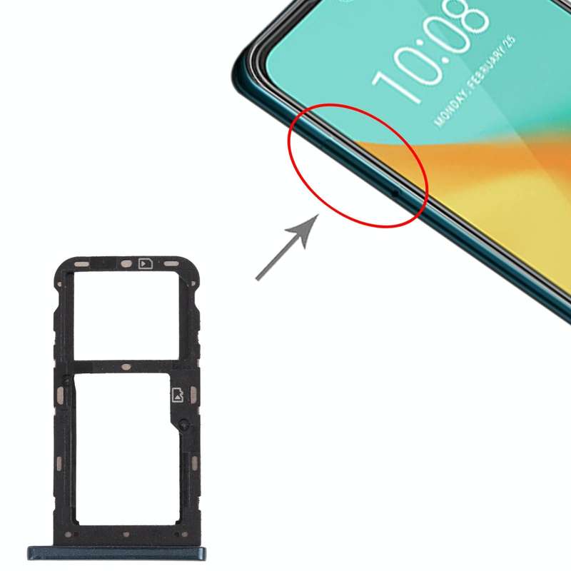 SIM Card Tray + SIM Card Tray / Micro SD Card Tray for ZTE Blade V10 Vita (Dark Green)
