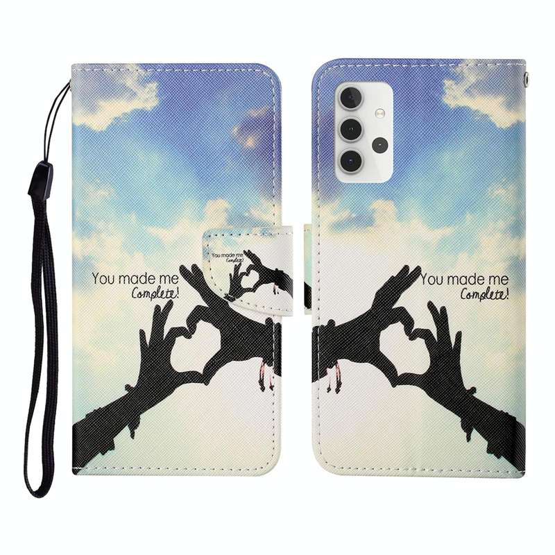 For Samsung Galaxy A32 5G Colored Drawing Pattern Horizontal Flip Leather Case with Holder & Card...