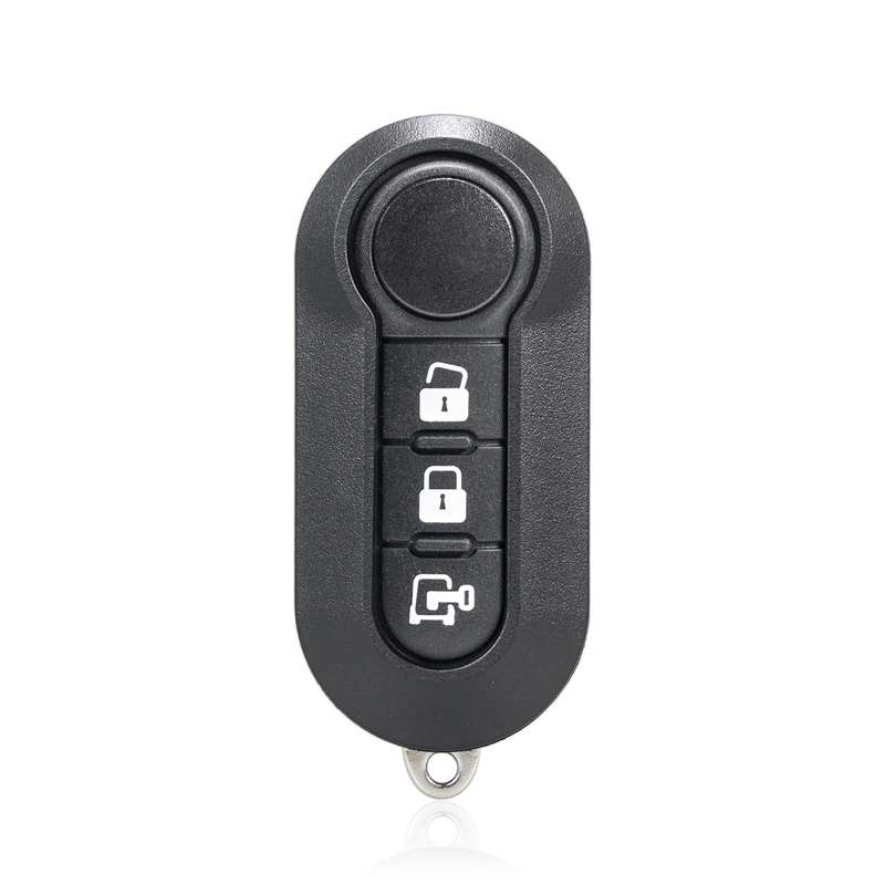 For Fiat 3 Button Folding Car Key Case Remote Control Shell SIP22, Style:White Switch Trunk Button
