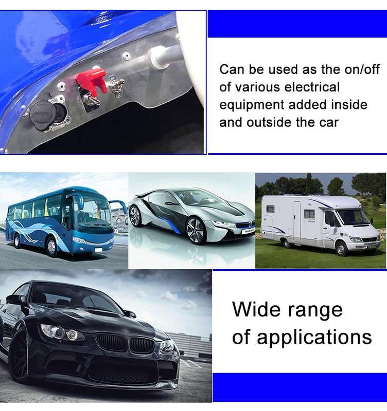 12V Universal Car One-key Start Button Modified Racing LED Light Rocker Switch Panel(Carbon Fiber...