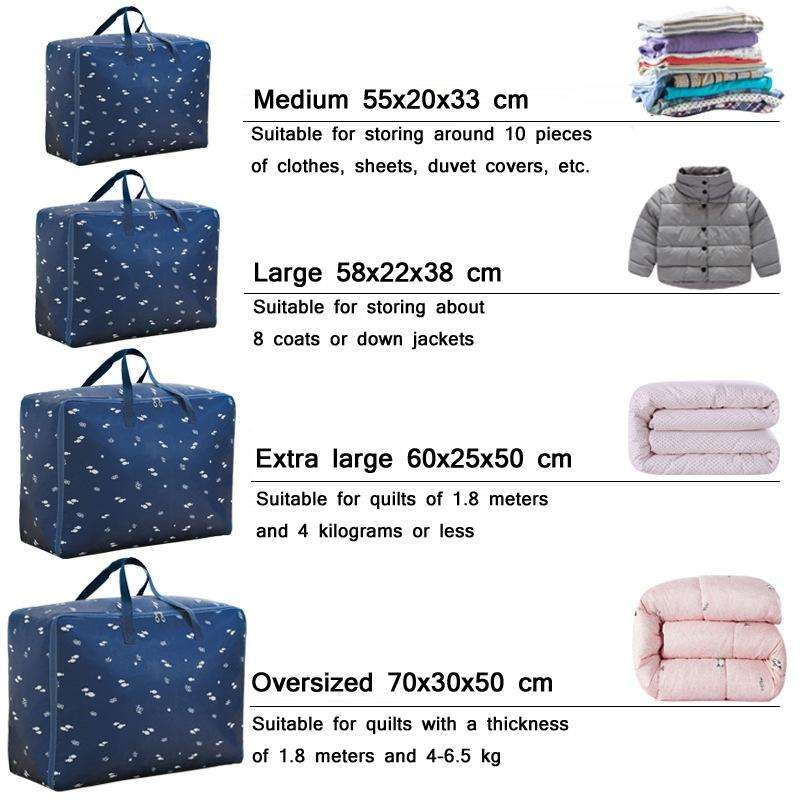 Oxford Cloth Quilt Moisture-Proof & Waterproof Storage Bag Zipper Portable Moving Luggage Bag, Sp...