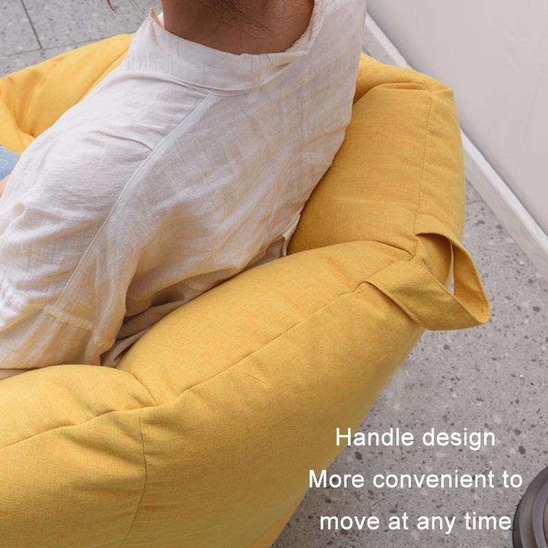Cotton Lazy Sofa Removable And Washable Cloth Cover(Lemon Yellow)
