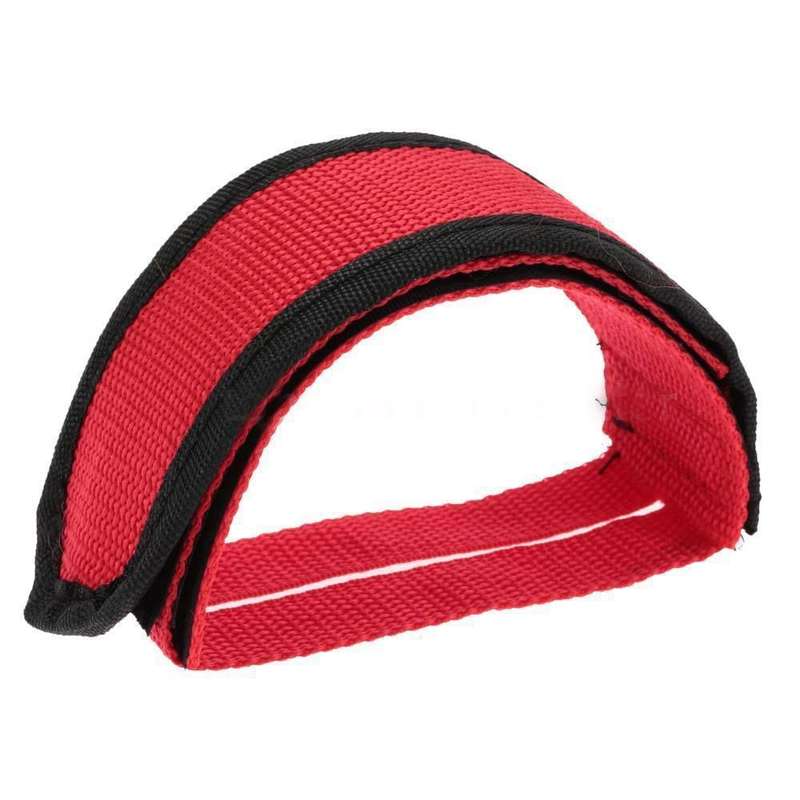 2 PCS Bicycle Pedals Bands Feet Set With Anti-slip Straps Beam Foot(Red)