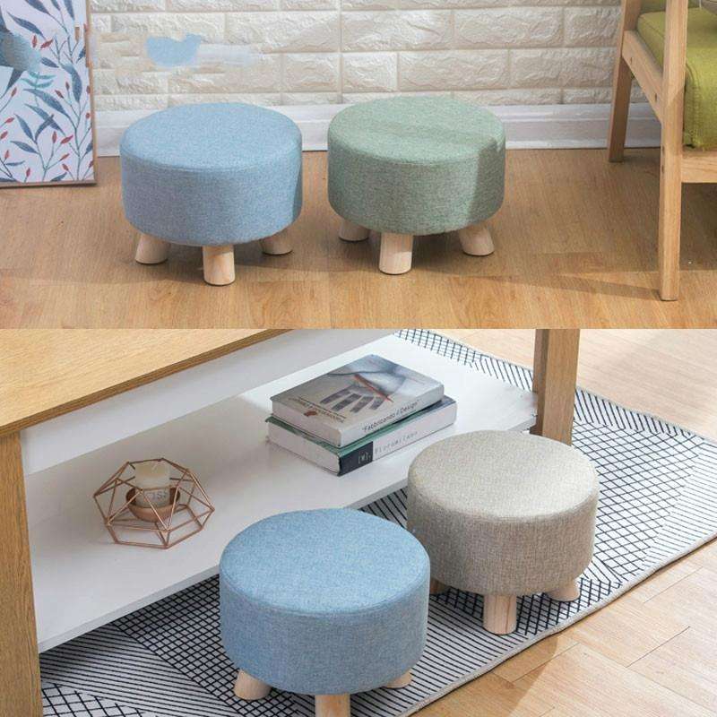 Fashion Creative Small Stool Living Room Home Solid Wood Small Chair(Blue)