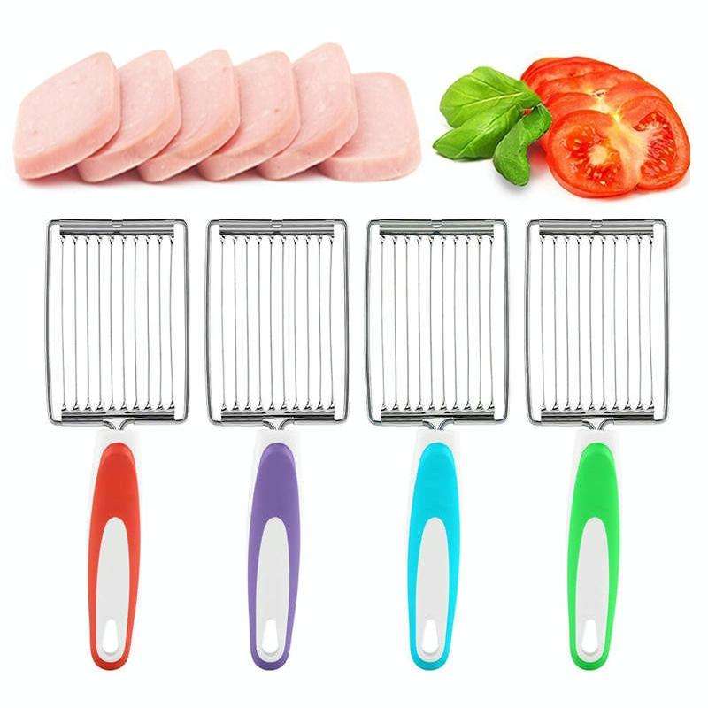 Tomato Luncheon Meat Slicer Non-slip Stainless Steel Fruit Cutter(Purple)