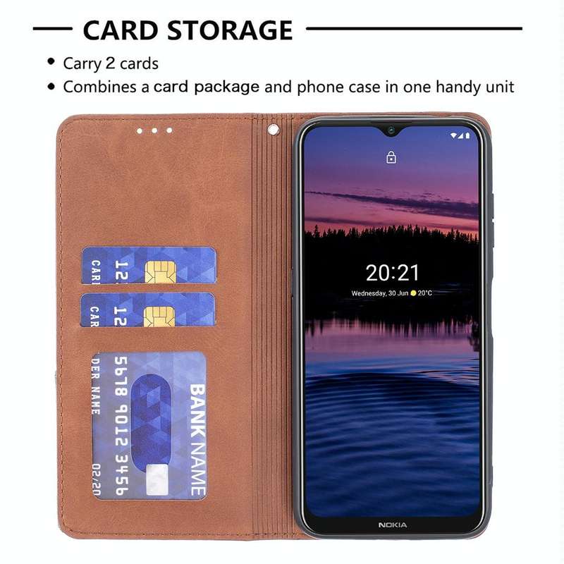 For Nokia G20 / G10 Rhombus Texture Horizontal Flip Magnetic Leather Case with Holder & Card Slot...