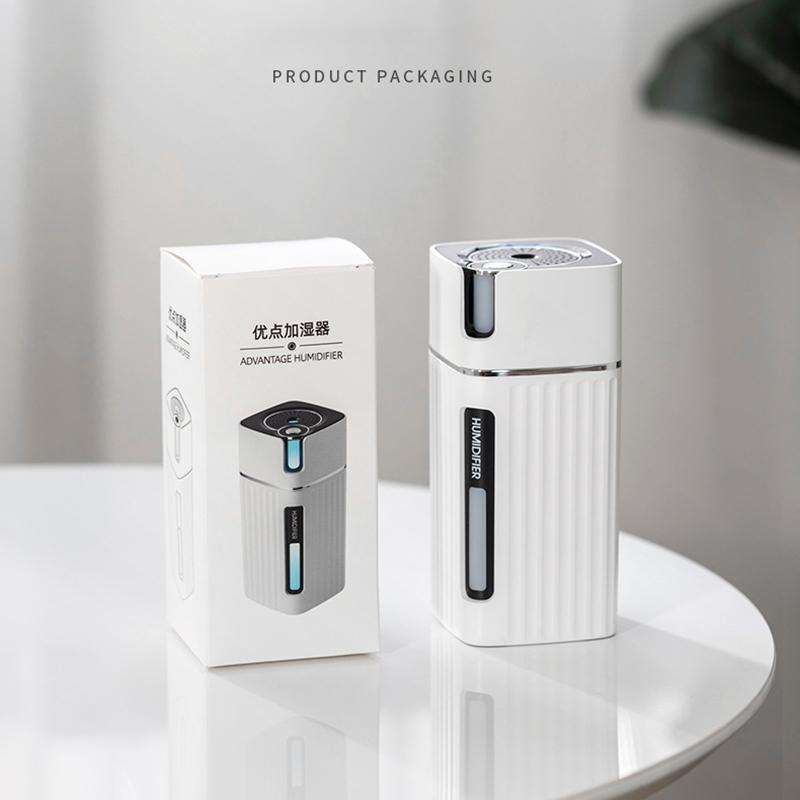 Humidifier USB Office Home Car Mute Portable Colorful Air Purifier(White)
