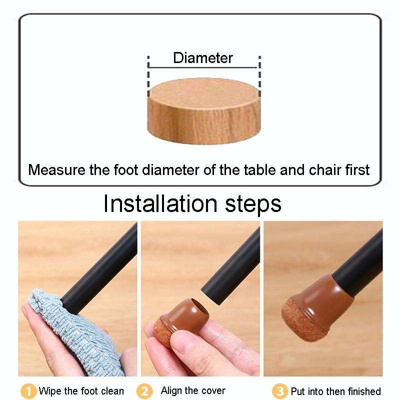 2 inch Enlarged 8pcs /Set Round Table And Chair Leg Covers For Tiles/Wooden Floors Furniture Prot...