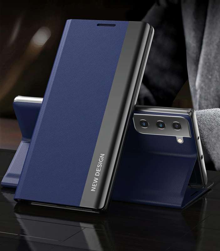 For Samsung Galaxy S21 5G Side Electroplated Magnetic Ultra-Thin Horizontal Flip Leather Case wit...