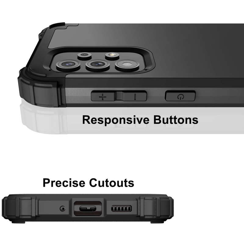 For Samsung Galaxy A73 5G PC + Silicone Phone Case(Black)