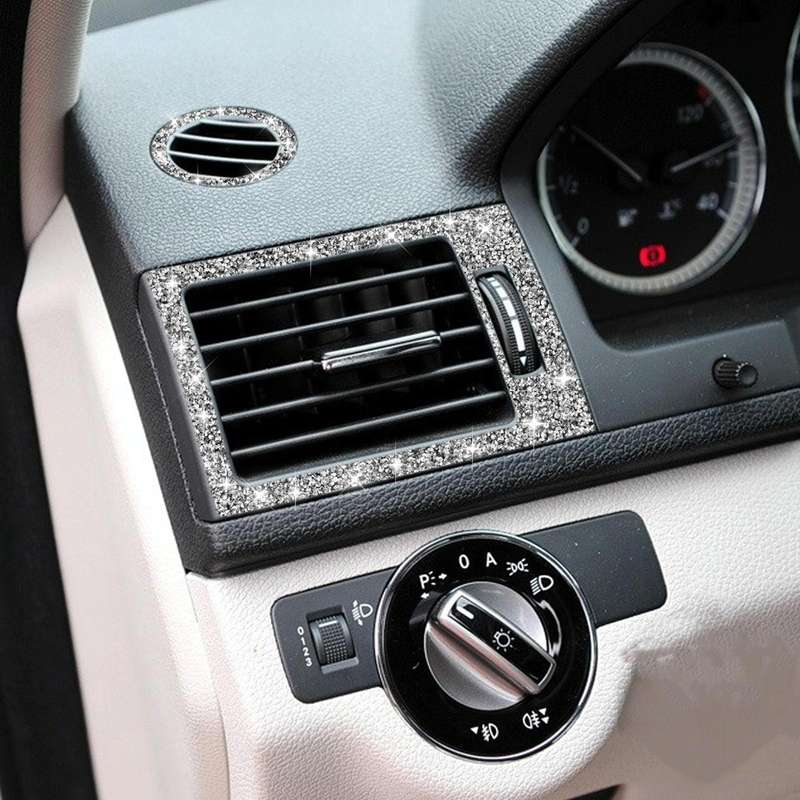 For Mercedes-Benz C-class W204 2007-2010 Car Instrument + Middle + Side Air Outlet Diamond Decora...