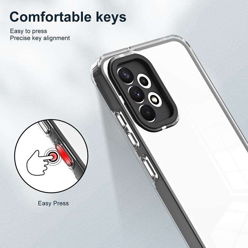 For Samsung Galaxy A73 5G 3 in 1 Clear TPU Color PC Frame Phone Case(Black)